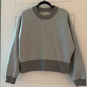 Frame Denim Gray Crew Neck Cotton Blend Soft Brushed Fleece Sweatshirt Sz L